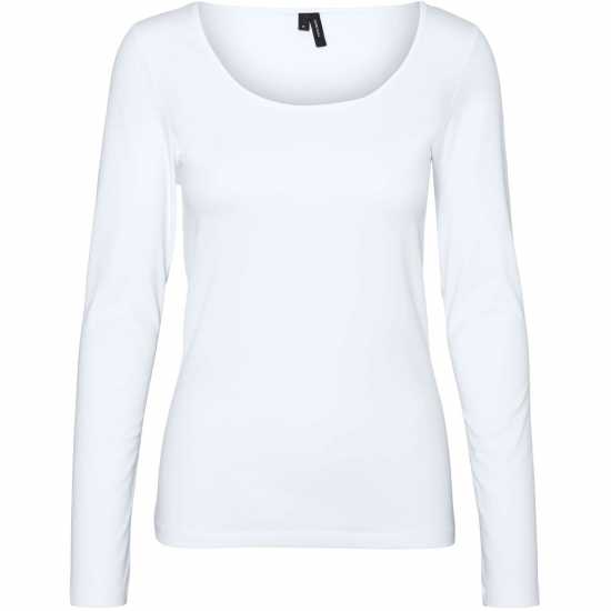 Дамски тениски и фланелки Vero Moda Maxi Long Sleeve U-Neck T-Shirt Ярко бяло Vero Moda Maxi Long Sleeve U-Neck T-Shirt Ярко бяло Дамски тениски и фланелки