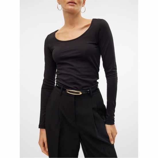 Дамски тениски и фланелки Vero Moda Maxi Long Sleeve U-Neck T-Shirt Черно Vero Moda Maxi Long Sleeve U-Neck T-Shirt Черно Дамски тениски и фланелки
