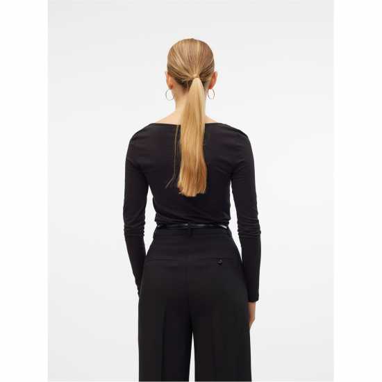 Дамски тениски и фланелки Vero Moda Maxi Long Sleeve U-Neck T-Shirt Черно Vero Moda Maxi Long Sleeve U-Neck T-Shirt Черно Дамски тениски и фланелки
