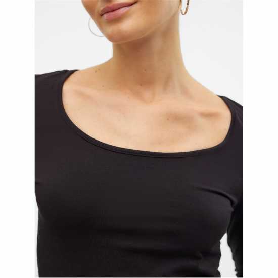 Дамски тениски и фланелки Vero Moda Maxi Long Sleeve U-Neck T-Shirt Черно Vero Moda Maxi Long Sleeve U-Neck T-Shirt Черно Дамски тениски и фланелки