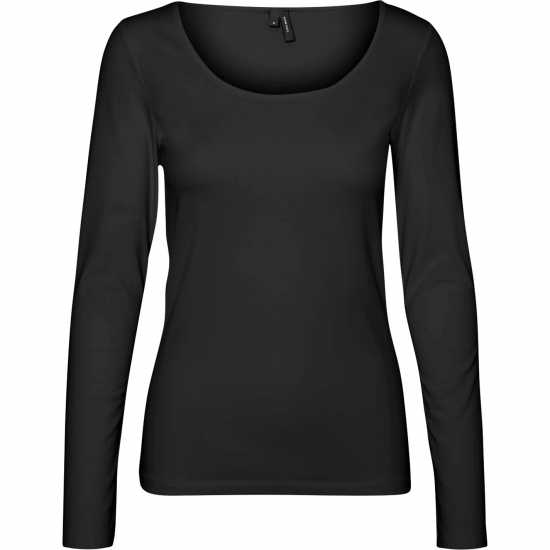 Дамски тениски и фланелки Vero Moda Maxi Long Sleeve U-Neck T-Shirt Черно Vero Moda Maxi Long Sleeve U-Neck T-Shirt Черно Дамски тениски и фланелки