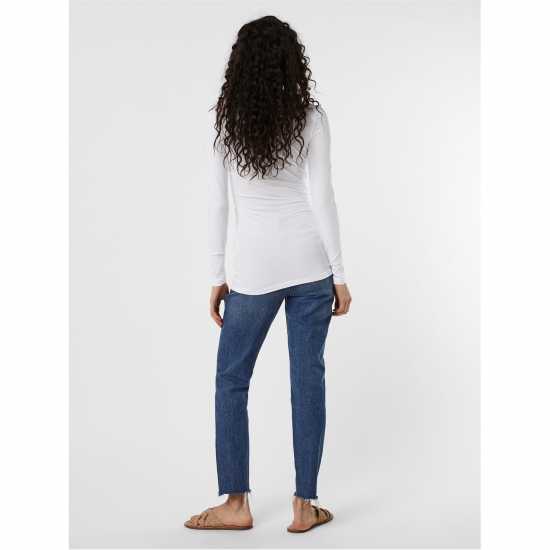 Vero Moda Sleeve U-Neck T-Shirt Ярко бяло Дамски тениски и фланелки