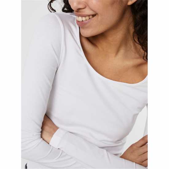 Vero Moda Sleeve U-Neck T-Shirt Ярко бяло Дамски тениски и фланелки