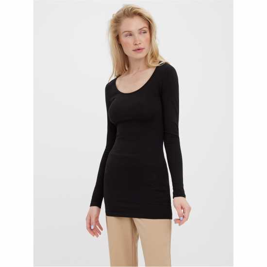 Дамски тениски и фланелки Vero Moda Sleeve U-Neck T-Shirt Черно Vero Moda Sleeve U-Neck T-Shirt Черно Дамски тениски и фланелки