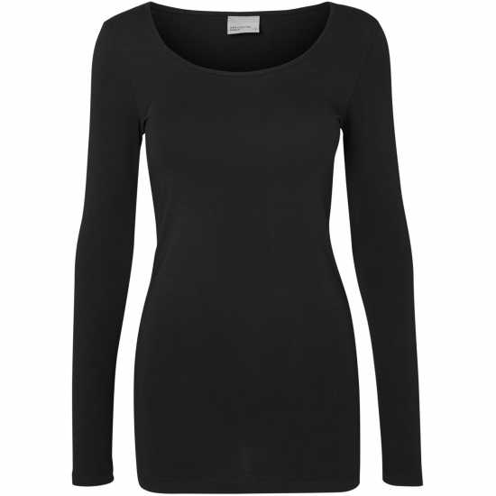 Дамски тениски и фланелки Vero Moda Sleeve U-Neck T-Shirt Черно Vero Moda Sleeve U-Neck T-Shirt Черно Дамски тениски и фланелки