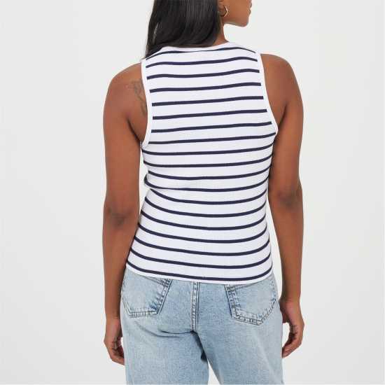 Brave Soul Tank Top Ld99 Бяло/Морско синьо 
