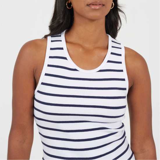 Brave Soul Tank Top Ld99 Бяло/Морско синьо 