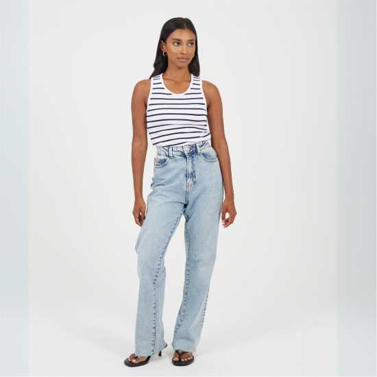 Brave Soul Tank Top Ld99 Бяло/Морско синьо 