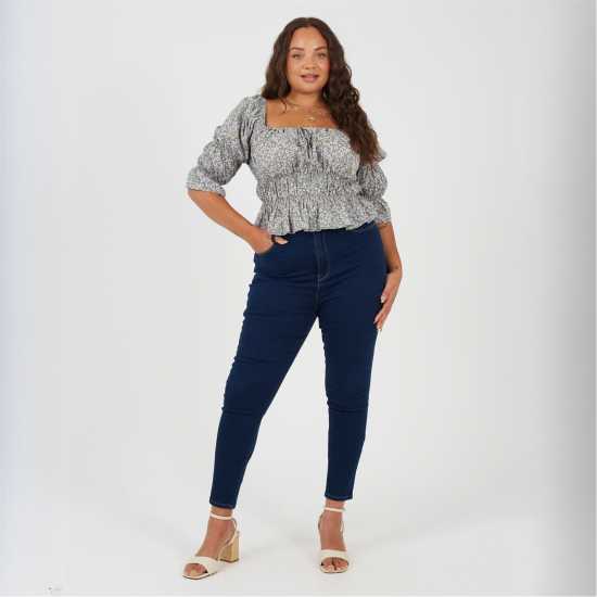 Brave Soul Womens Plus Size Mid Rise Skinny Jean Light Blue 