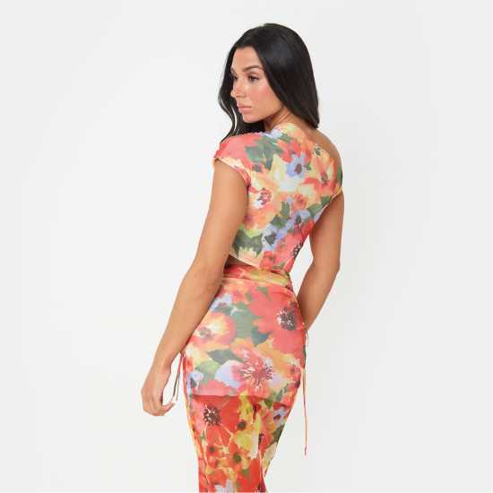 Дамски тениски и фланелки I Saw It First Floral Mesh Top I Saw It First Floral Mesh Top Дамски тениски и фланелки