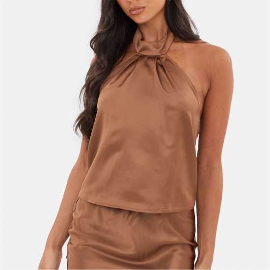 Satin Halter Neck Top Satin Halter Neck Top