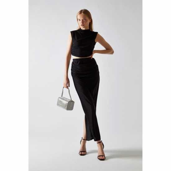 Дамски тениски и фланелки Glamorous Black-Glitter High-Neck Crop-Top Glamorous Black-Glitter High-Neck Crop-Top Дамски тениски и фланелки