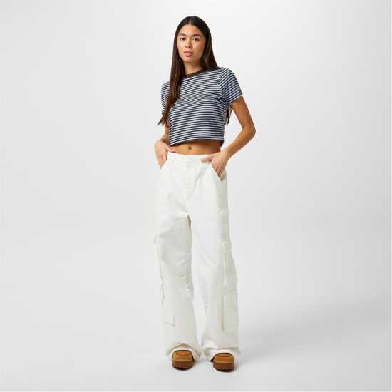 Jack Wills Striped Baby T-Shirt Кафяво/Синьо Дамски тениски и фланелки