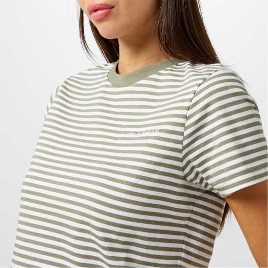 Jack Wills Striped Baby T-Shirt Бяло/Зелено Дамски тениски и фланелки
