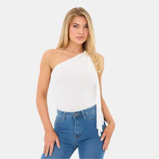 One Shoulder Drape Detail Top One Shoulder Drape Detail Top