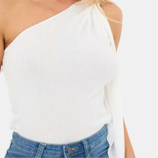 One Shoulder Drape Detail Top One Shoulder Drape Detail Top