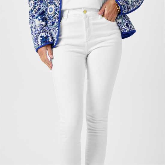 Дамски дънки Biba Вталени Дънки Stevie Stretch Skinny Jeans Бяло Biba Вталени Дънки Stevie Stretch Skinny Jeans Бяло Дамски дънки