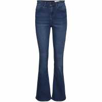Noisy May May High Waist Flare Jeans Ladies Medium Blue Дамски дънки