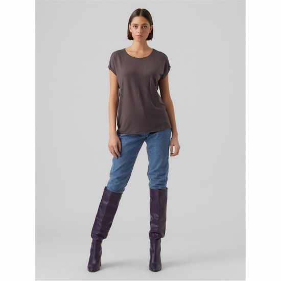 Дамски тениски и фланелки Vero Moda Vm Ava Plain Short Sleeve T-Shirt Womens Асфалт Vero Moda Vm Ava Plain Short Sleeve T-Shirt Womens Асфалт Дамски тениски и фланелки