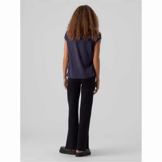 Vero Moda Vm Ava Plain Short Sleeve T-Shirt Womens Нощно небе Дамски тениски и фланелки