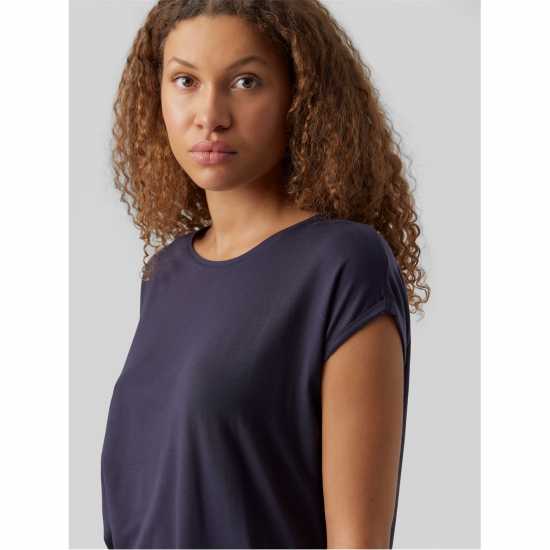Vero Moda Vm Ava Plain Short Sleeve T-Shirt Womens Нощно небе Дамски тениски и фланелки
