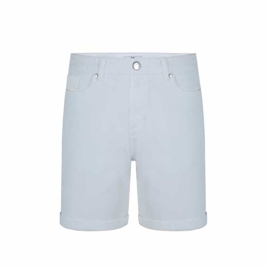 Дънкови Къси Панталони Be You Knee-Length Denim Shorts Бяло Дънкови Къси Панталони Be You Knee-Length Denim Shorts Бяло