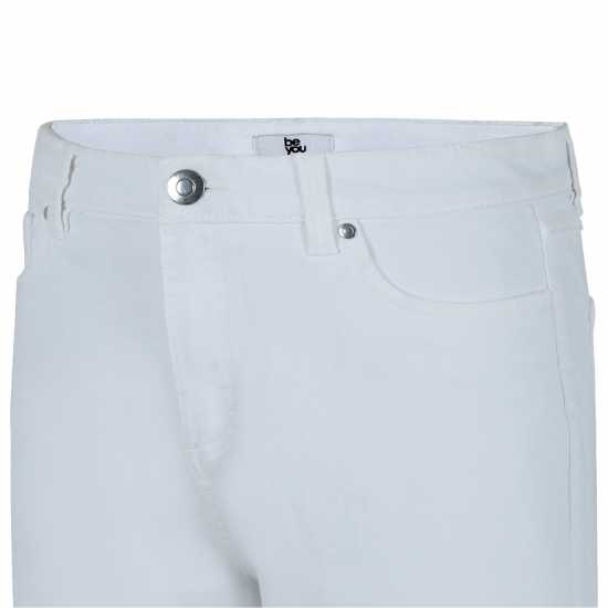 Дънкови Къси Панталони Be You Knee-Length Denim Shorts Бяло Дънкови Къси Панталони Be You Knee-Length Denim Shorts Бяло