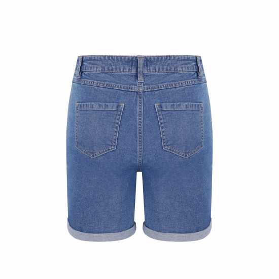 Дънкови Къси Панталони Be You Knee-Length Denim Shorts Средно перо 