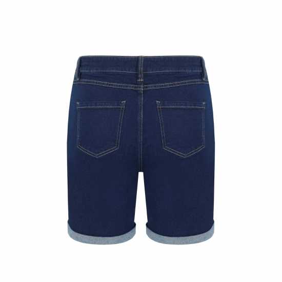 Дънкови Къси Панталони Be You Knee-Length Denim Shorts Тъмно перо Дънкови Къси Панталони Be You Knee-Length Denim Shorts Тъмно перо