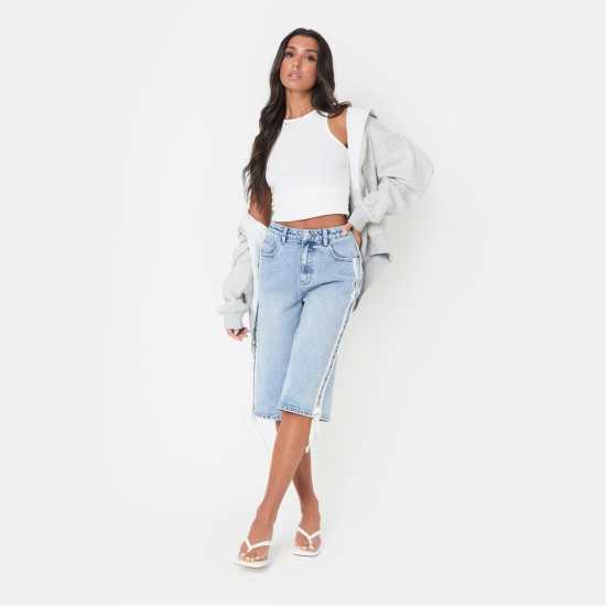 Дамски къси панталони I Saw It First Relaxed Fit Knee Length Denim Jorts I Saw It First Relaxed Fit Knee Length Denim Jorts Дамски къси панталони