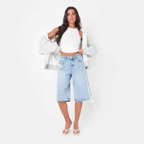 Дамски къси панталони I Saw It First Relaxed Fit Knee Length Denim Jorts I Saw It First Relaxed Fit Knee Length Denim Jorts Дамски къси панталони
