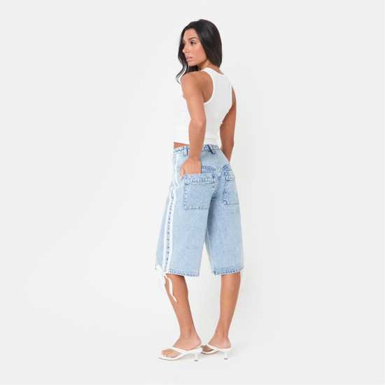 Дамски къси панталони I Saw It First Relaxed Fit Knee Length Denim Jorts I Saw It First Relaxed Fit Knee Length Denim Jorts Дамски къси панталони