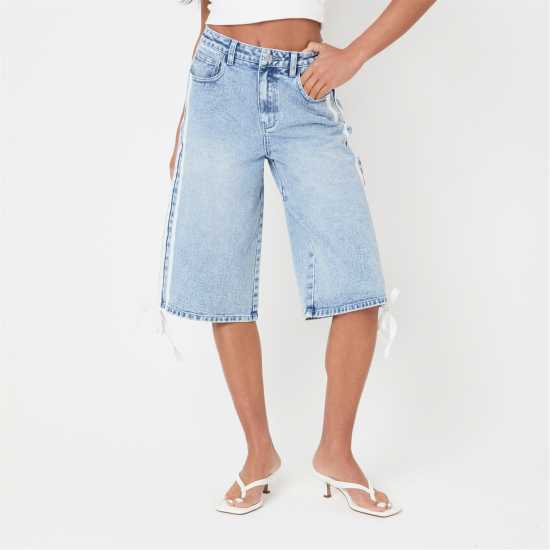 Дамски къси панталони I Saw It First Relaxed Fit Knee Length Denim Jorts I Saw It First Relaxed Fit Knee Length Denim Jorts Дамски къси панталони