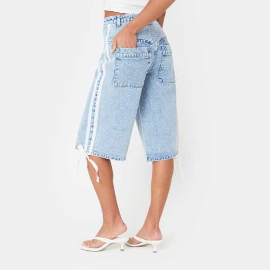 Дамски къси панталони I Saw It First Relaxed Fit Knee Length Denim Jorts I Saw It First Relaxed Fit Knee Length Denim Jorts Дамски къси панталони
