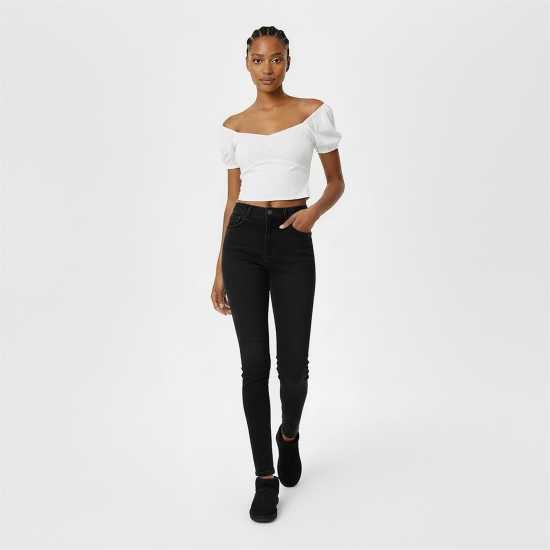 Jack Wills Toni Skinny High Rise Jeans Твърд черен 