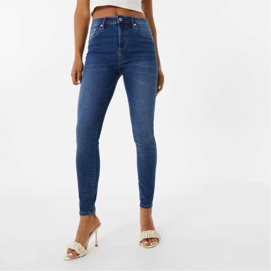 Вталени Дънки Jack Wills Wills Aimie Modern Skinny Jeans Mid Indigo Дамски дънки