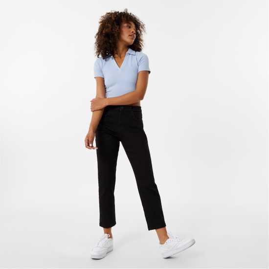 Стеснени Дънки Jack Wills Stella High Rise Slim Jeans Твърд черен Дамски дънки