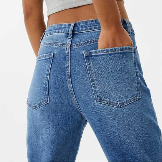 Стеснени Дънки Jack Wills Stella High Rise Slim Jeans Mid Wash Дамски дънки