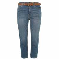Soulcal Belt Crop Jeans Ladies  Дамски дънки