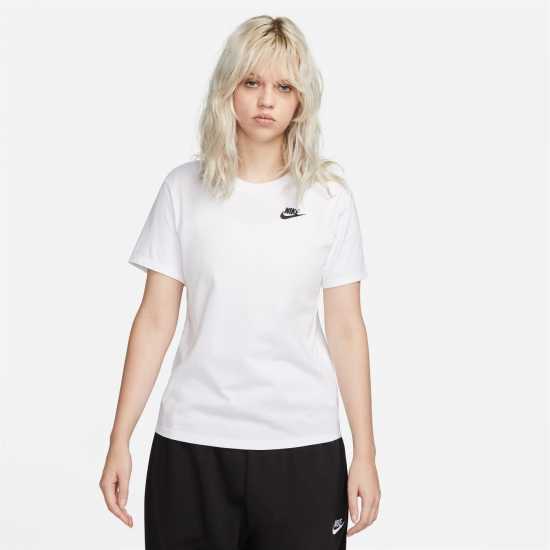 Nike Sportswear Women's Club T-Shirt Бяло Дамски тениски и фланелки