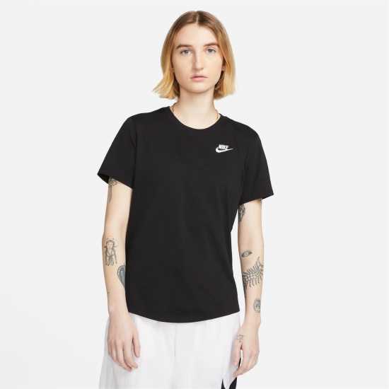 Nike Sportswear Women's Club T-Shirt Черно Дамски тениски и фланелки