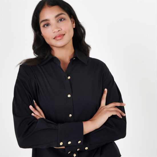 Biba Branded Shirt Ladies Черно Дамски ризи и тениски