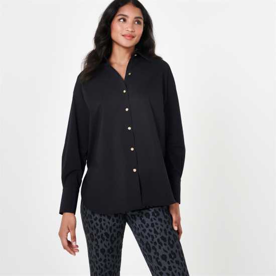 Biba Branded Shirt Ladies Черно Дамски ризи и тениски