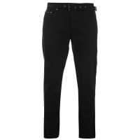 Pierre Cardin Мъжки Джинси С Колан Web Belt Mens Jeans Solid Black Мъжки дънки