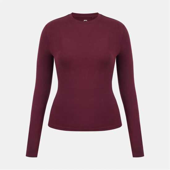 Slazenger Ess Ls Tee Ld54 Burgundy 