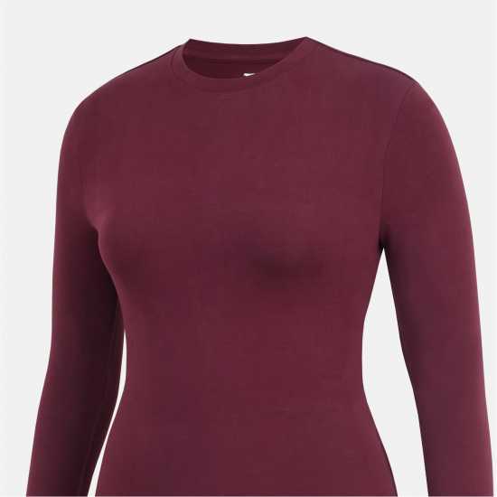 Slazenger Ess Ls Tee Ld54 Burgundy 