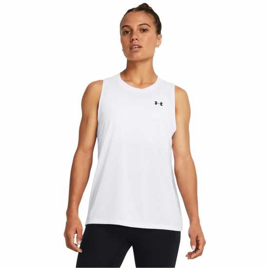 Under Armour Armour Tech Tank Solid Vest Womens White/Black Under Armour Armour Tech Tank Solid Vest Womens White/Black