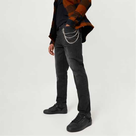 Firetrap Мъжки Слим Дънки Slim Jeans Mens Черно Мъжки дънки