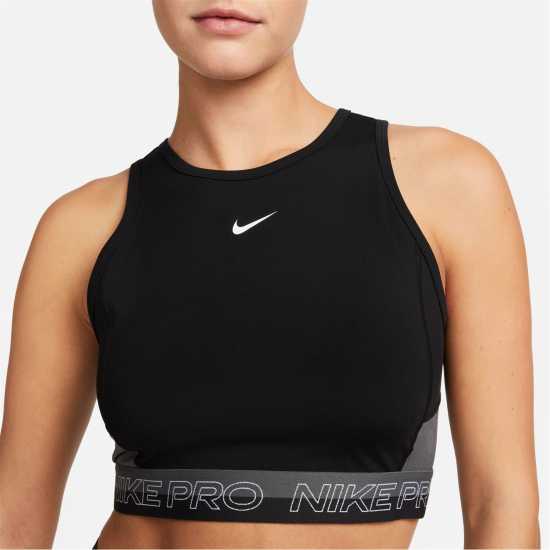 Nike Pro Dri-FIT Women's Cropped Training Tank Top BLACK/IRON GREY Дамски потници