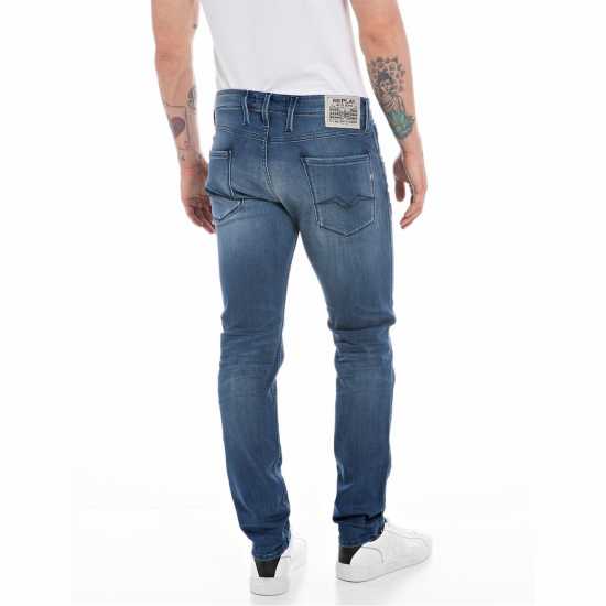 Replay Стеснени Дънки Anbass Slim Jeans Med Blue 009 